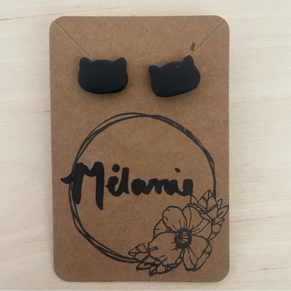 Cat polymer clay earrings 🐈⬛ - Picture 1 of 1
